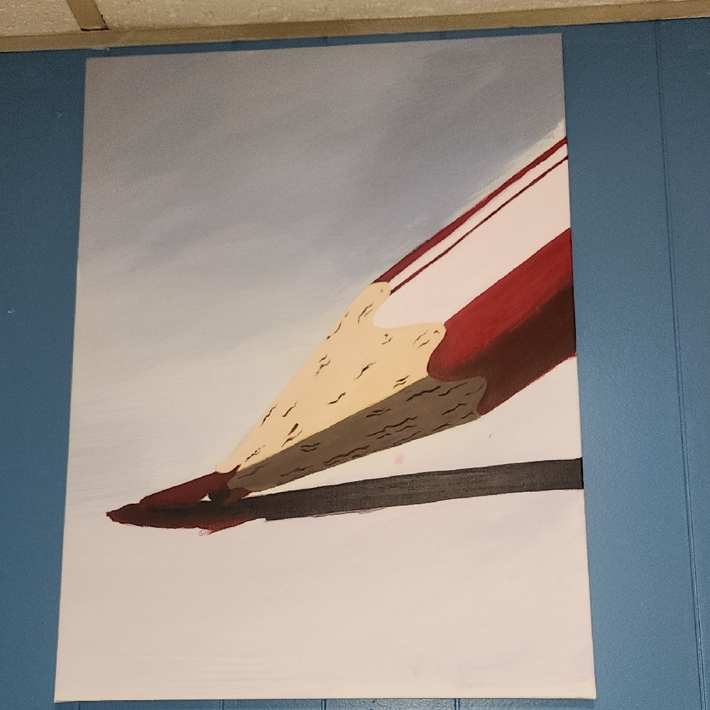 Abstract Red and Cream Canvas Art